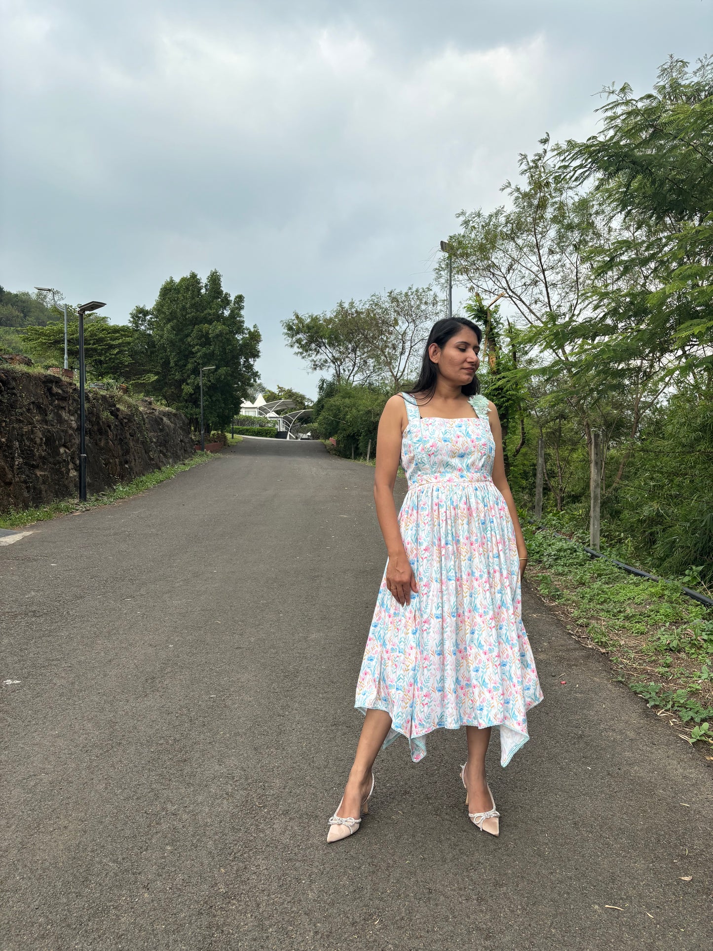 Pastel Bloom Handkerchief Dress