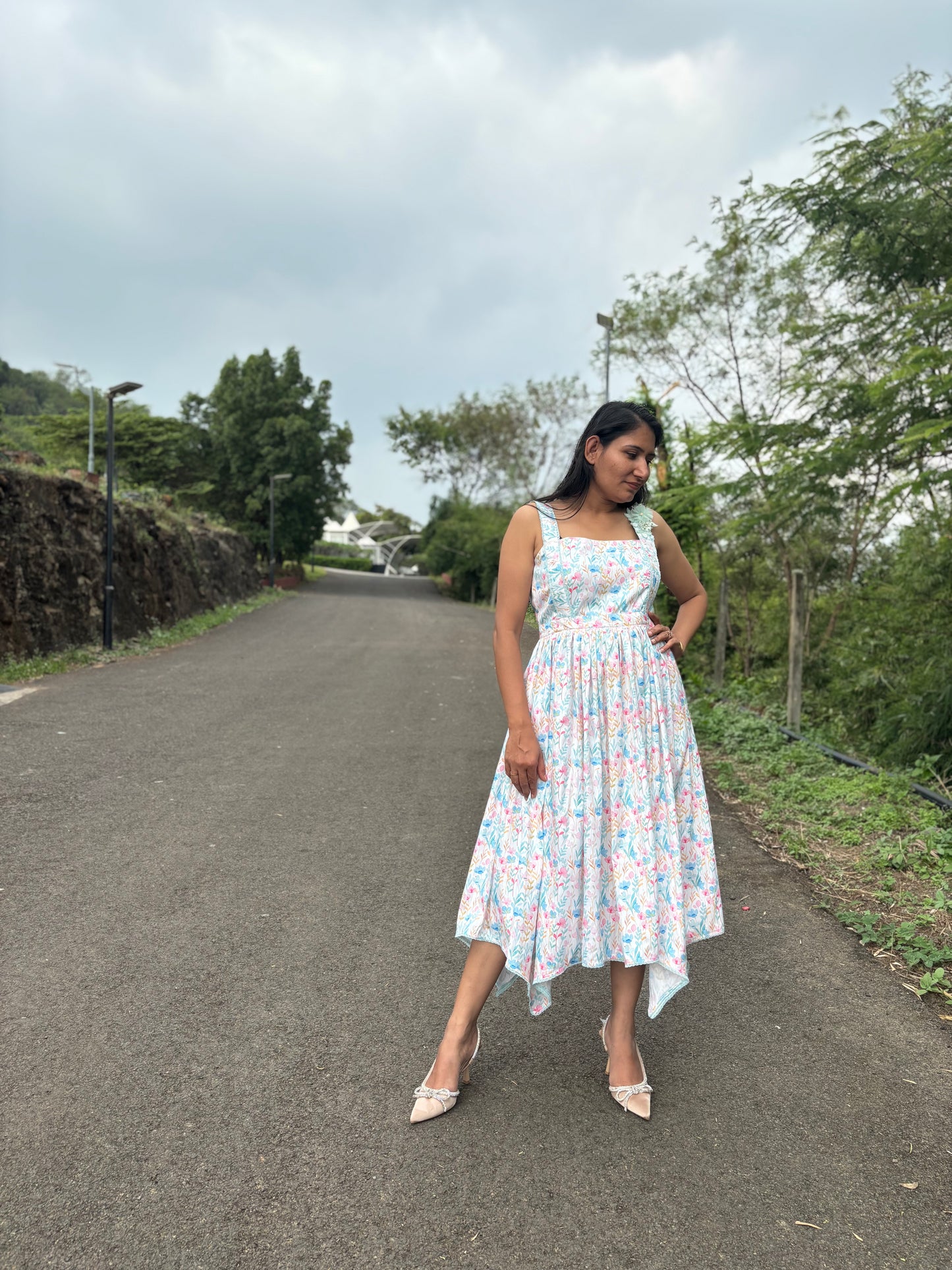 Pastel Bloom Handkerchief Dress