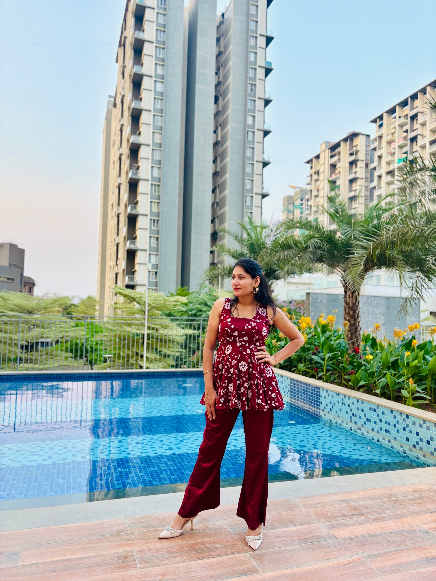 CHERRY BLOOM  PEPLUM set