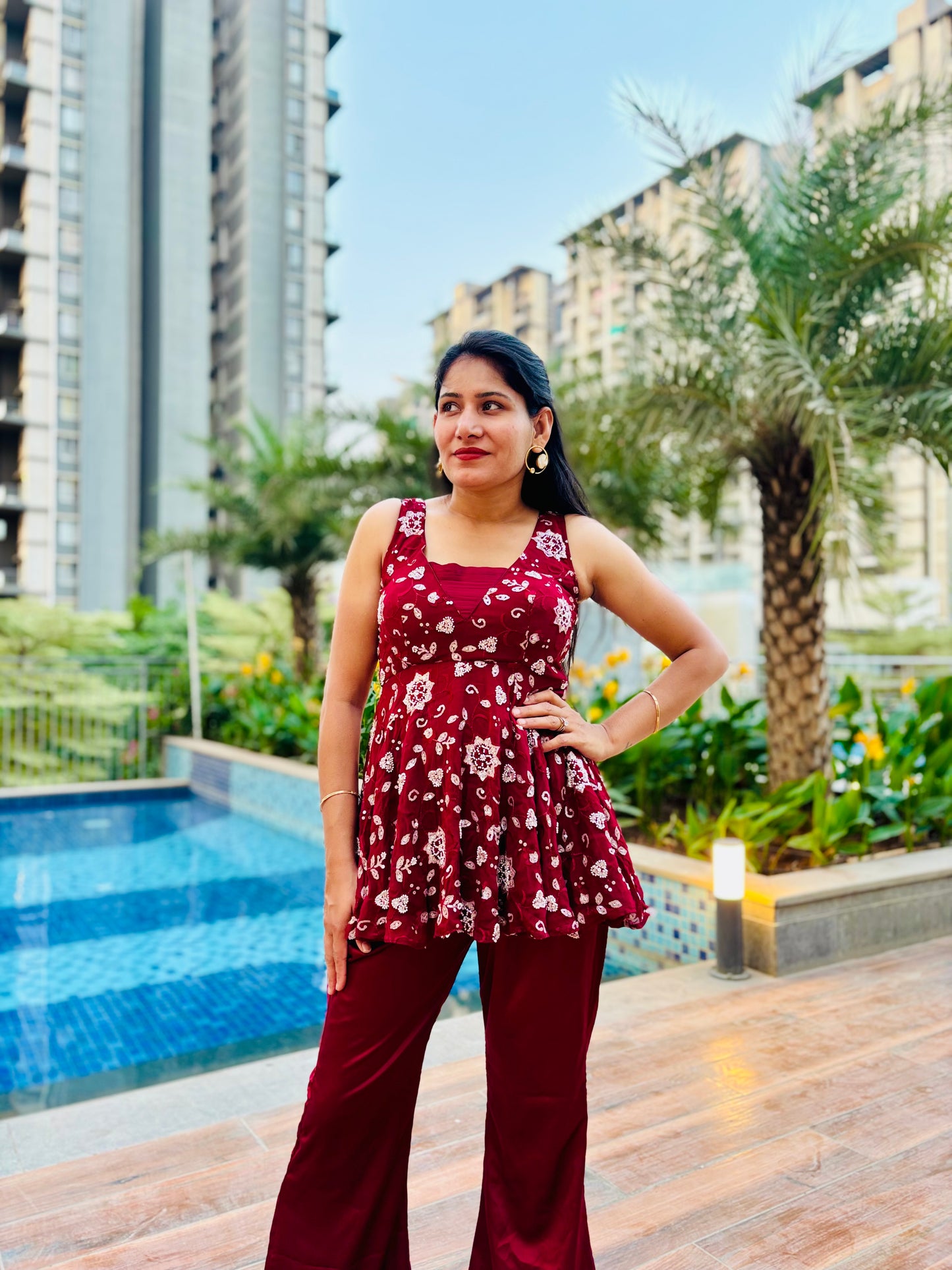 CHERRY BLOOM  PEPLUM set