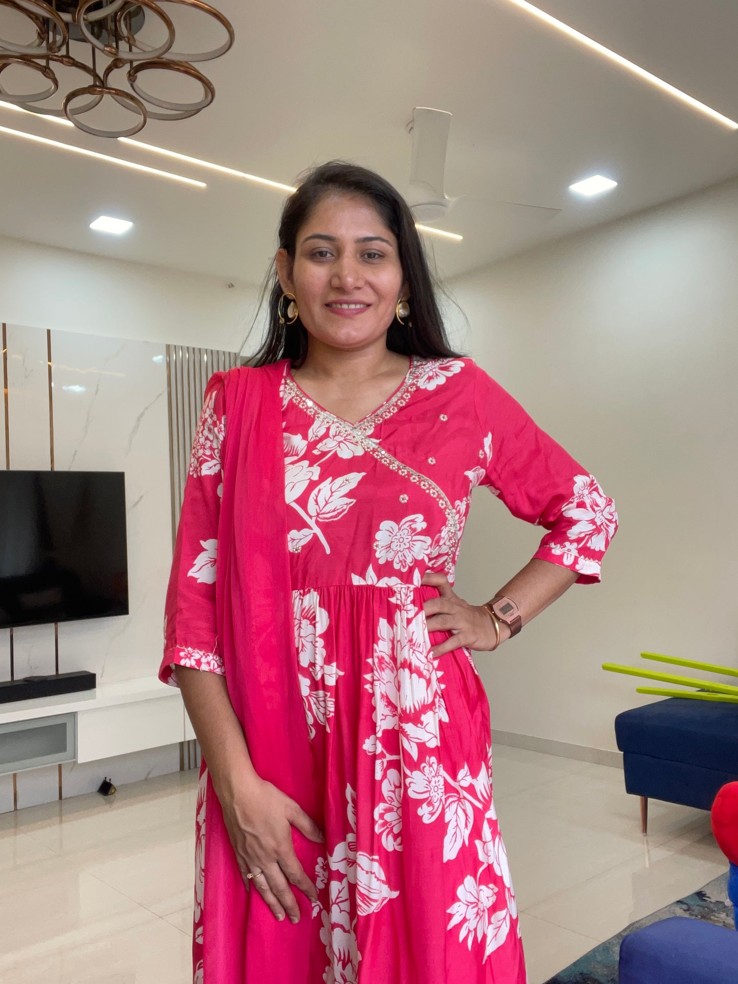 Pearl Blossom Angrakha Set