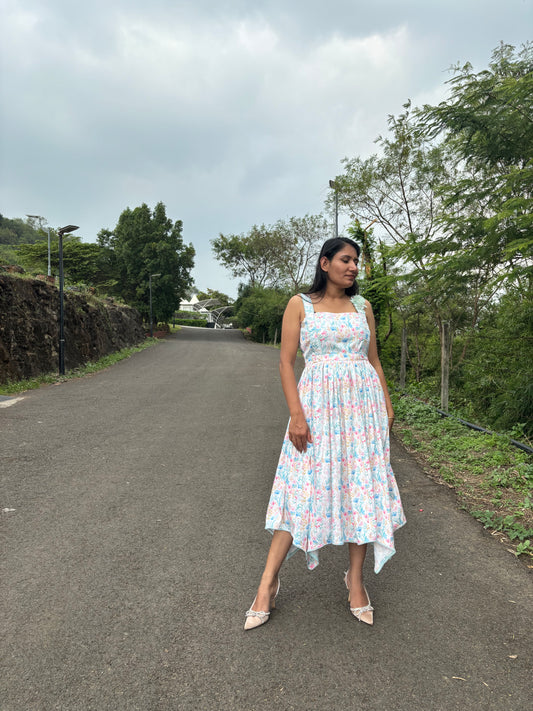 Pastel Bloom Handkerchief Dress