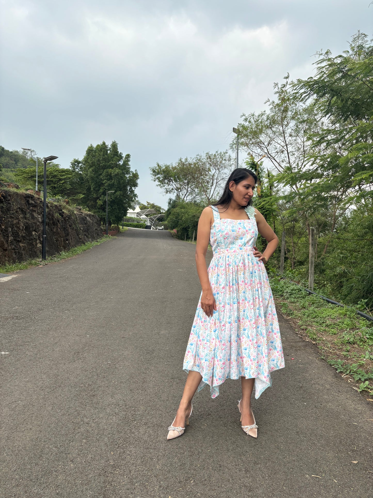 Pastel Bloom Handkerchief Dress