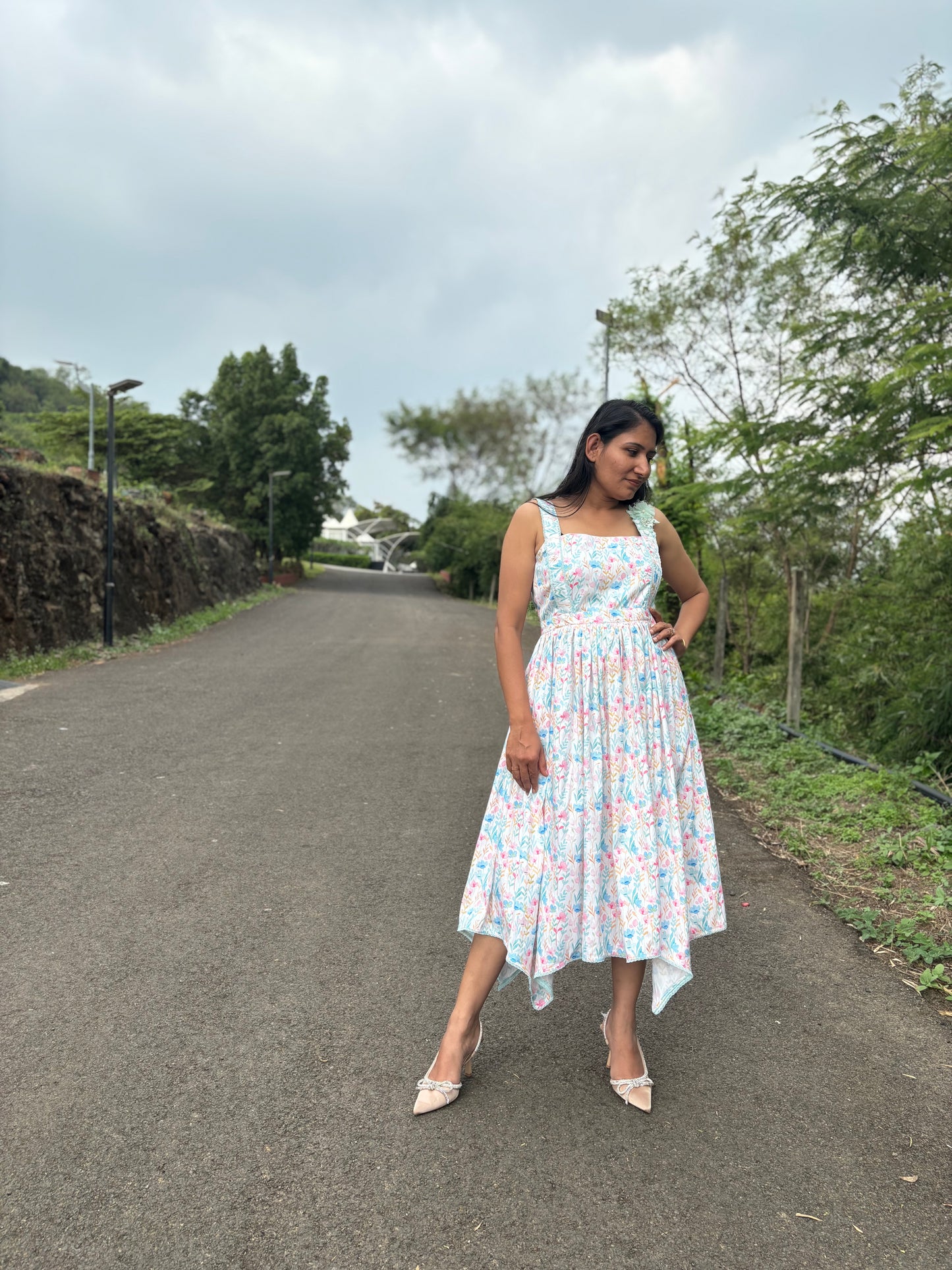 Pastel Bloom Handkerchief Dress